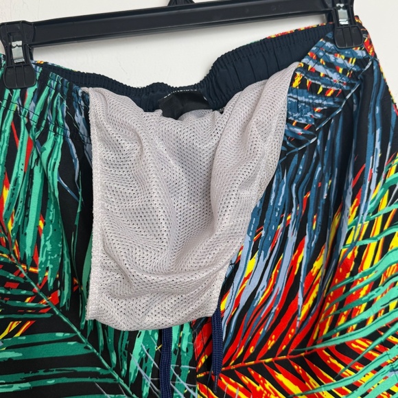 Burnside Mens Tropical Palm Print Lined Board Short Swim Trunks Medium - Picture 9 of 10